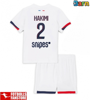 Paris Saint-Germain Achraf Hakimi #2 Bortatröja Barn 2025-26 Kortärmad (+ Korta byxor)